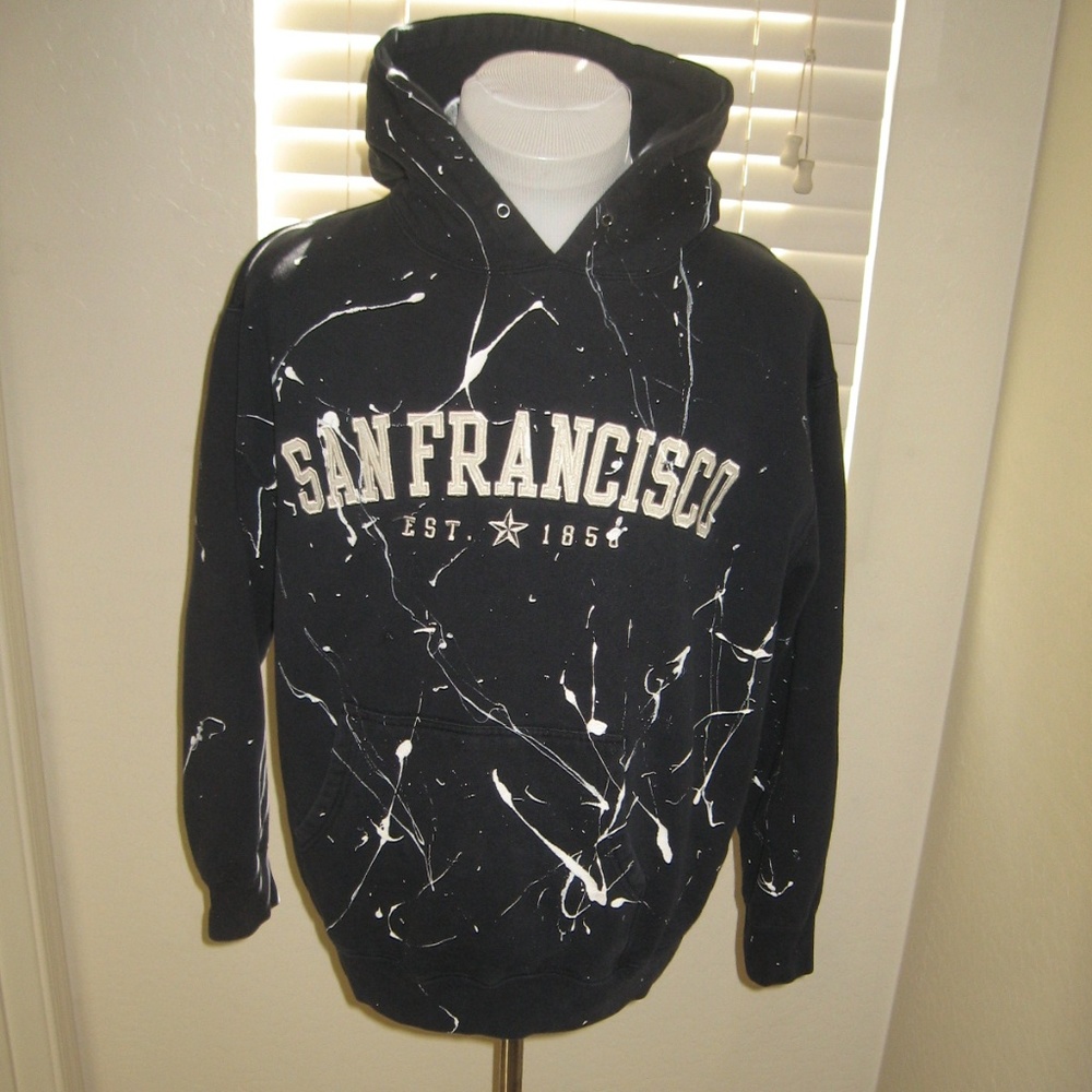 San Francisco Hoodie w/Paint Splatter - XL